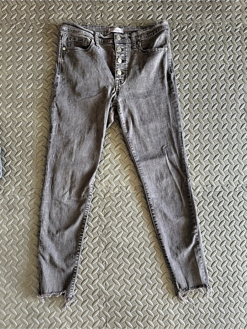 Madewell 9" High-Rise Skinny Crop Jeans: Button-Front Edition Black